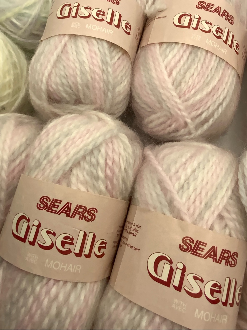 giselle mohair wool blend yarn lot sears 7 skeins